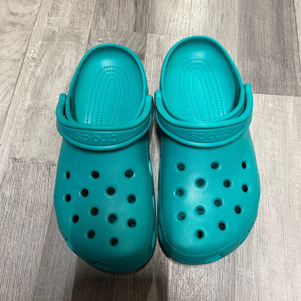 Teal Crocs